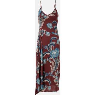 Etro Floral satin midi dress - brown - XS