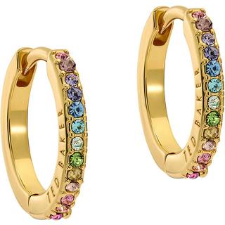 Ted Baker Gold Heplie Pastel Crystal 14mm Hoops - Gold