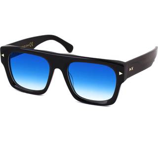 XLAB Unisex ST. JOHN Solbriller Acetat Sort Lyseblå Wraparound Skygge