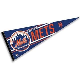 WinCraft New York Mets stor fanebanner - 12 x 30 tommer filt, officielt licenseret, enkelt-sidet silketryk med stangsleeve