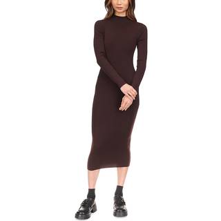 MK Stretch Wool Blend Mock Neck Dress - Brown - Michael Kors - XL