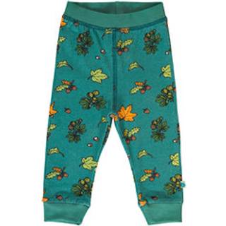 Småfolk Baby leggings with Fall leaves  Petroleum Green 68 cm  Grøn  68 cm  Unisex