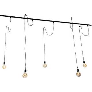 Moderne skinnesystem med 5 pendellamper sort 1-faset - Iconic Cavalux