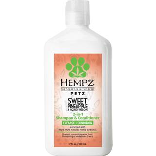 Hempz Petz Dog Shampoo & Conditioner Sweet Pineapple Honning Melon 2-i-1 Shampoo og balsam Renser betingelser & fugter 17 fl. Oz