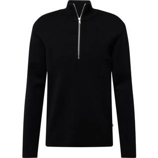 NN07 Harald Cotton/Modal Half Zip Black