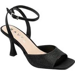 Ravel Ravel Black Peep-Toe Block-Heel Mule Sandals