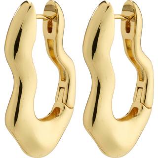 Loulia Wavy Øreringe, Gold Plated
