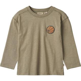 Wheat T-shirt L/S Barny Dry Sage 116 cm  Grøn  116 cm  mand