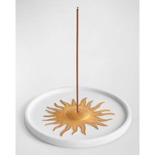 L'Objet Candlelight and Scents - 'Soleil' incense burner, white and gold in White / Gold Porcelain