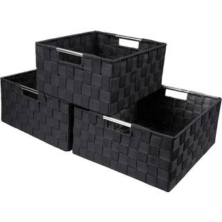 Sorbus opbevaringsboks v?vet kurv bin container tote terning arrang?r s?t stable opbevaring kurv v?vet stropp hylde arrang?r indbygget b?reh?ndta