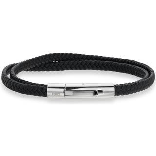Scrouples - Force Herre armbånd i flettet sort læder - 03431a