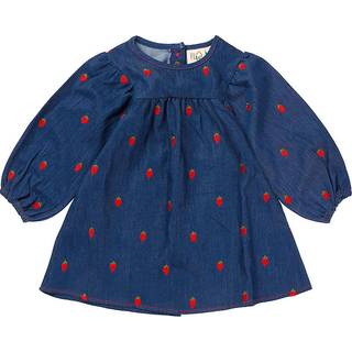 Flöss Colette Broderet Kjole Berry Denim 92 cm  Blå  92 cm  kvinde