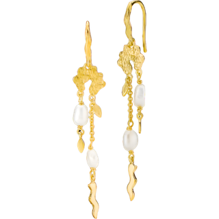Rosa Øreringe, Gold Plated