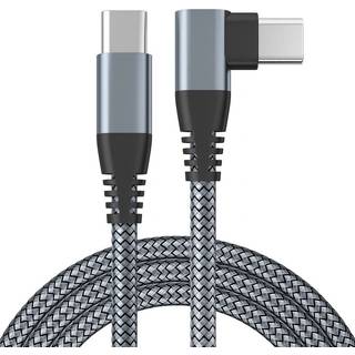 USB-C oplader med vinklet stik 60 W hurtig opladning Grå 3 m