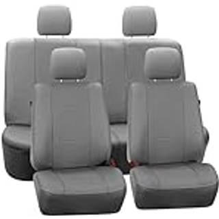 FH Group Full Set Faux Leather Car Seat Covers til Low Back Front Seat Covers Airbag kompatibel split b?nk bageste s?de universal pasform til SUV