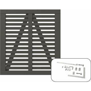 PLUS Harmoni enkeltlåge inkl. beslag, umbragrå/nåletræ - 100 x 107 cm