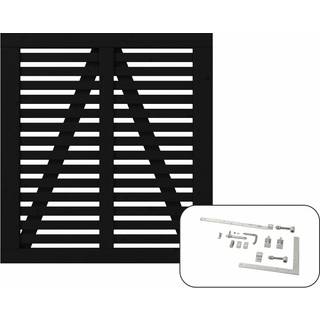 PLUS Harmoni enkeltlåge inkl. beslag, sort/nåletræ - 100 x 107 cm