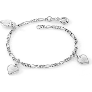 Pia&Per - Sølv armbånd med tre hvide hjerter - 22503