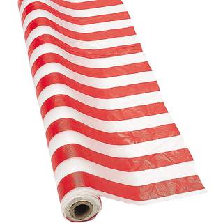 Sjov Express 100 fod x 40 tommer r?d & hvid stribet plastikl?grulle til Carnival Patriotic Party & Event Supplies - VBS Ferie Bible School Suppli