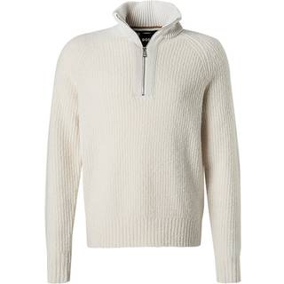 BOSS Black Herren Pullover weiß unifarben