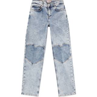 Kids Only Brede Jeans Medium Blue Denim Med Hjerteknæ - Str. 6y 116cm