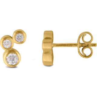 byBiehl - Stardust ørestik med 3 sten i forgyldt sølv - 4-4602a-gp