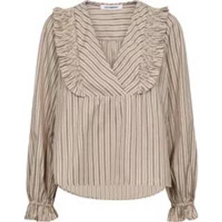 Co Couture SiggaCC Stripe Smock Frill Blouse 35634 Powder