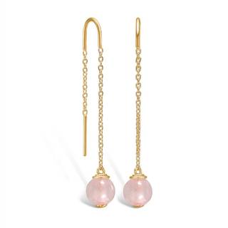 Blossom Copenhagen -Forgyldte Ørehænger med rosaquarts - 23981552-56