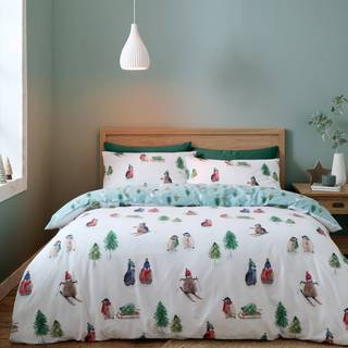 Catherine Lansfield Catherine Lansfield White Brushed 100% Cotton Snowy Penguin Duvet Cover Set