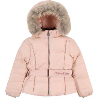 Belted Puffer Jacket - Pink - 14