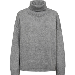 Co Couture MajaCC Slit Roll Neck 32144 Grey Melange