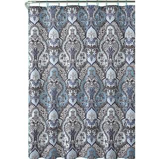 Serafina Home Hotel Quality Fabric Badeværelse Bruser Gardin: Bohemsk - Blå og brun (72 x 70 tommer)