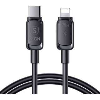 SiGN USB-C til Lightning Kabel 20W, 2m - Sort