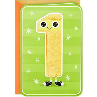 Hallmark 1. fødselsdagskort til børn (fuzzy nummer)