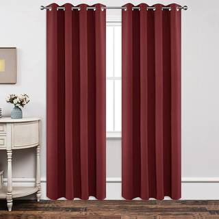 Joydeco Blackout Gardiner 90 tommer l?ngde 2 Paneler S?t termiske isolerede lange gardiner 2 burg v?relse m?rkere grommet gardiner til stue sovev