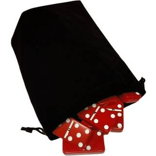 Marion & Co. Domino Double Six 6 Red Fliser Jumbo Tournament Professionel størrelse med spinnere i sort elegant fløjlspose