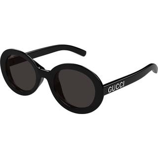 Gucci Kvinde GG1722SA 001 Solbriller Injiceret Sort Grå Rund