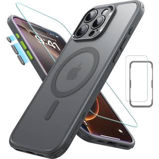 ESR 4-i-1 etui til iPhone 16 Pro Max + skærmbeskyttelse, gennemsigtig mat frostgrå, MagSafe-kompatibel, Mil-spec beskyttelse Classic-serie