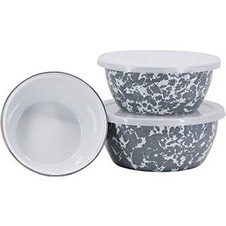 Golden Rabbit Emaljware - Sæt med 3 - Rede skåle (Gray Swirl)