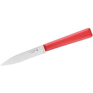 N°313 takket kniv, rustfrit stål, 10 cm, "Les Essentiels", Red - Opine