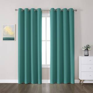 CUCRAF TURQUOISE Blackout gardiner 95 tommer længde 2 paneler Sæt værelse mørkere gardiner og gardiner til stue soveværelse termisk isoleret lys