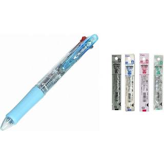 Pilot 4 Farver Ballpoint Pen Acroball 4 Ekstra fin sort rødblå & grøn (BKAB-45EF-CSL) Genopfyldning 4 farver 0,5 mm sæt