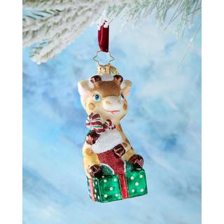 Christopher Radko hndlavet europisk glasjuletr dekorativt ornament stablet med sdme