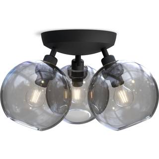 Belid Gloria plafond Ø33 cm Sort/Røgfarvet glas