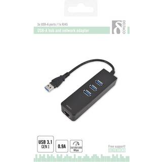 DELTACO USB 3.0 netværksadapter, <b>10/100/1000Mbps</b>, 1xRJ45, 1xUSB3.0 Typ