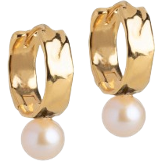 Enamel Avaya Pearl Øreringe 18 kt. Forgyldt Sølv E390G - Dame - 925 Sterling Silver