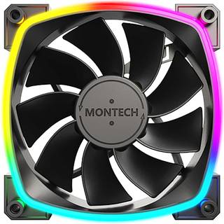 Montech RX120 PWM BK - Reverse - Kabinet køler - 120mm - Sort med RGB LED lys - 27 dBA