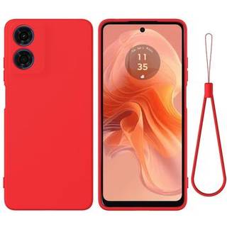 Motorola Moto E14 Liquid Silikone Cover med Strop - Rød
