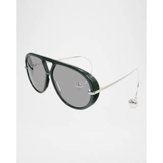 Bottega Veneta Kvinde BV1273S 008 Solbriller Acetat Grøn Grå Geometrisk