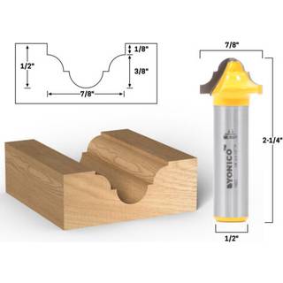 Yonico Groove Double Roman Ogee Router Bit 3/16-tommer radius 1/2-tommer skaft 13021